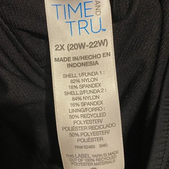 Time and Tru Black Asymmetrical Cut Out One Piece - Picture 3 of 4